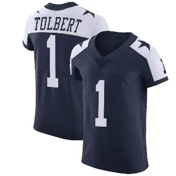 ＃1 Men's Jalen Tolbert Navy Elite Dallas Cowboys Alternate Vapor Untouchable Jersey