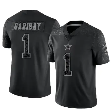＃1 Men's Jonathan Garibay Black Limited Dallas Cowboys Reflective Jersey