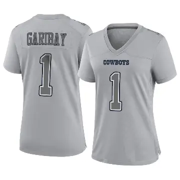 ＃1 Women's Jonathan Garibay Gray Game Dallas Cowboys Atmosphere Fashion Jersey