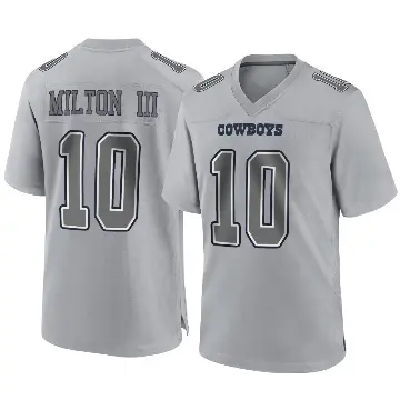 ＃10 Men's Joe Milton III Gray Game Dallas Cowboys Atmosphere Fashion Jersey