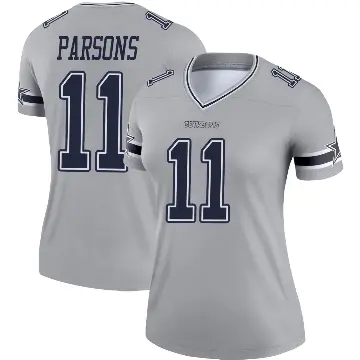 ＃11 Women's Micah Parsons Gray Legend Dallas Cowboys Inverted Jersey