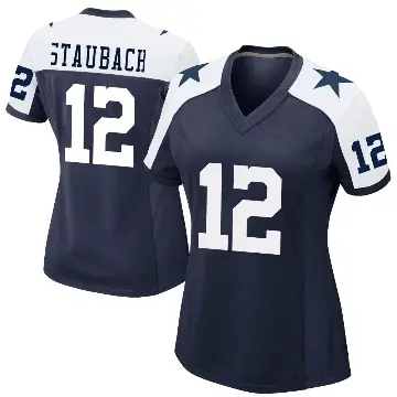 ＃12 Women's Roger Staubach Navy Game Dallas Cowboys Alternate Jersey