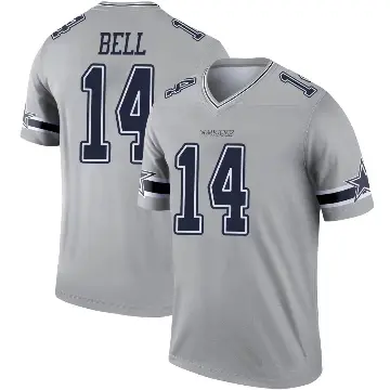 ＃14 Men's Markquese Bell Gray Legend Dallas Cowboys Inverted Jersey
