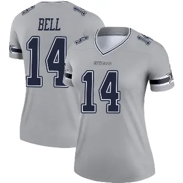 ＃14 Women's Markquese Bell Gray Legend Dallas Cowboys Inverted Jersey