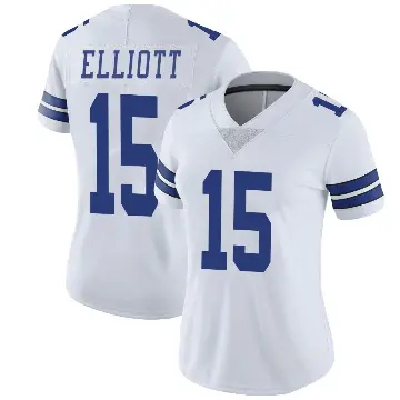 ＃15 Women's Ezekiel Elliott White Limited Dallas Cowboys Vapor Untouchable Jersey