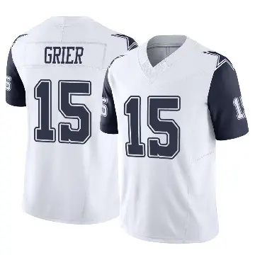 ＃15 Youth Will Grier White Limited Dallas Cowboys 2nd Alternate Vapor F.U.S.E. Jersey