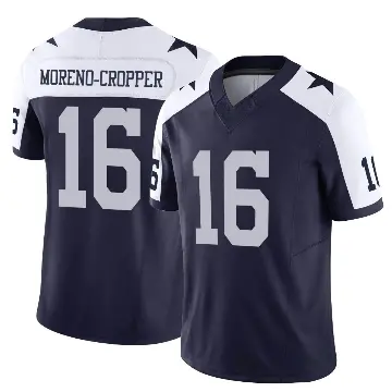 ＃16 Men's Jalen Moreno-Cropper Navy Limited Dallas Cowboys Alternate Vapor F.U.S.E. Jersey