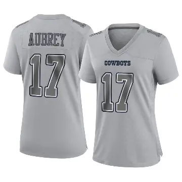 ＃17 Women's Brandon Aubrey Gray Game Dallas Cowboys Atmosphere Fashion Jersey