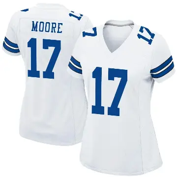 ＃17 Women's Kellen Moore White Game Dallas Cowboys Jersey