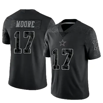 ＃17 Youth Kellen Moore Black Limited Dallas Cowboys Reflective Jersey