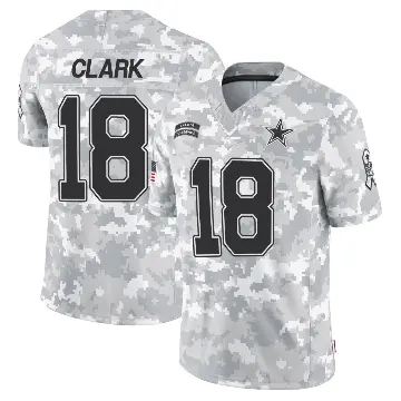 ＃18 Men's Damone Clark Arctic Camo Limited Dallas Cowboys 2024 Salute to Service Jersey