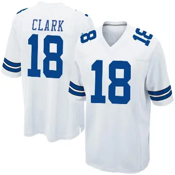 ＃18 Men's Damone Clark White Game Dallas Cowboys Jersey