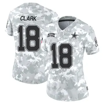 ＃18 Women's Damone Clark Arctic Camo Limited Dallas Cowboys 2024 Salute to Service Jersey