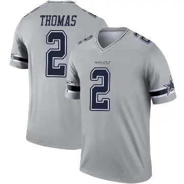 ＃2 Men's Juanyeh Thomas Gray Legend Dallas Cowboys Inverted Jersey