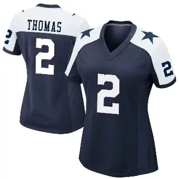 ＃2 Women's Juanyeh Thomas Navy Game Dallas Cowboys Alternate Jersey