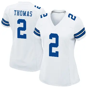 ＃2 Women's Juanyeh Thomas White Game Dallas Cowboys Jersey
