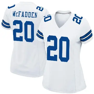 ＃20 Women's Darren McFadden White Game Dallas Cowboys Jersey
