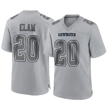 ＃20 Youth Kaiir Elam Gray Game Dallas Cowboys Atmosphere Fashion Jersey