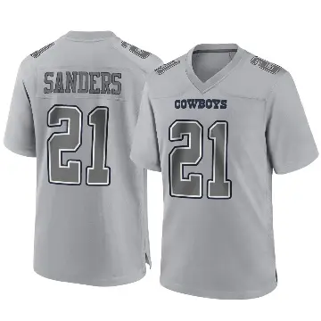 ＃21 Youth Deion Sanders Gray Game Dallas Cowboys Atmosphere Fashion Jersey