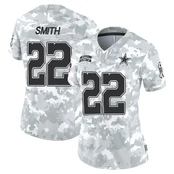 ＃22 Women's Emmitt Smith Arctic Camo Limited Dallas Cowboys 2024 Salute to Service Jersey
