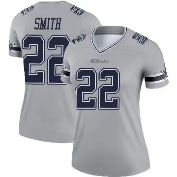 ＃22 Women's Emmitt Smith Gray Legend Dallas Cowboys Inverted Jersey