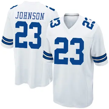 ＃23 Youth Buddy Johnson White Game Dallas Cowboys Jersey