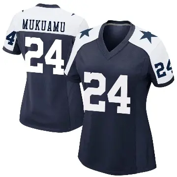 ＃24 Women's Israel Mukuamu Navy Game Dallas Cowboys Alternate Jersey