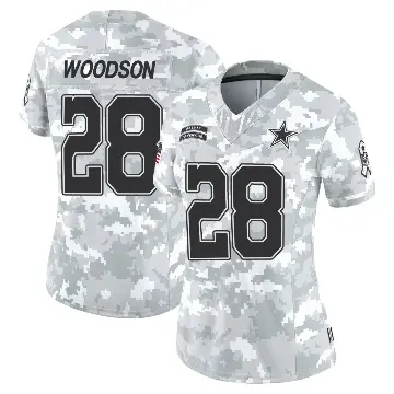 ＃28 Women's Darren Woodson Arctic Camo Limited Dallas Cowboys 2024 Salute to Service Jersey