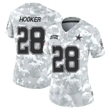 ＃28 Women's Malik Hooker Arctic Camo Limited Dallas Cowboys 2024 Salute to Service Jersey