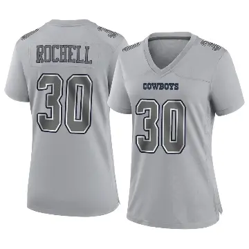 ＃30 Women's Robert Rochell Gray Game Dallas Cowboys Atmosphere Fashion Jersey