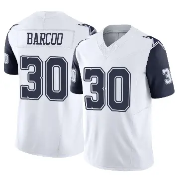 ＃30 Youth Luq Barcoo White Limited Dallas Cowboys 2nd Alternate Vapor F.U.S.E. Jersey
