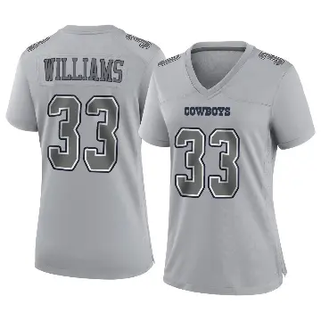 ＃33 Women's Javonte Williams Gray Game Dallas Cowboys Atmosphere Fashion Jersey
