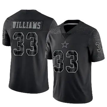 ＃33 Youth Javonte Williams Black Limited Dallas Cowboys Reflective Jersey