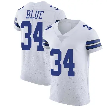 ＃34 Men's Jaydon Blue White Elite Dallas Cowboys Vapor Untouchable Jersey