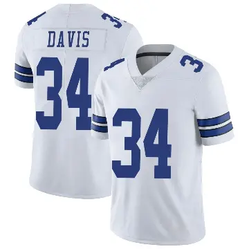 ＃34 Men's Malik Davis White Limited Dallas Cowboys Vapor Untouchable Jersey