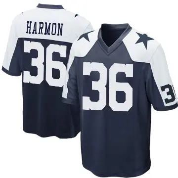 ＃36 Youth Bruce Harmon Navy Blue Game Dallas Cowboys Throwback Jersey