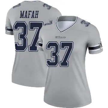 ＃37 Women's Phil Mafah Gray Legend Dallas Cowboys Inverted Jersey