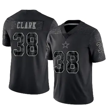 ＃38 Men's Alijah Clark Black Limited Dallas Cowboys Reflective Jersey
