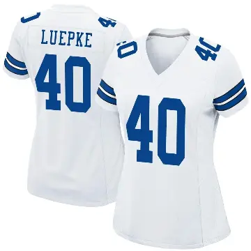 ＃40 Women's Hunter Luepke White Game Dallas Cowboys Jersey