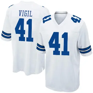 ＃41 Youth Nick Vigil White Game Dallas Cowboys Jersey