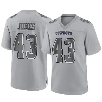 ＃43 Men's Joe Jones Gray Game Dallas Cowboys Atmosphere Fashion Jersey