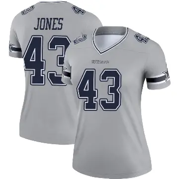 ＃43 Women's Joe Jones Gray Legend Dallas Cowboys Inverted Jersey