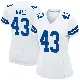 ＃43 Women's Kemon Hall White Game Dallas Cowboys Jersey
