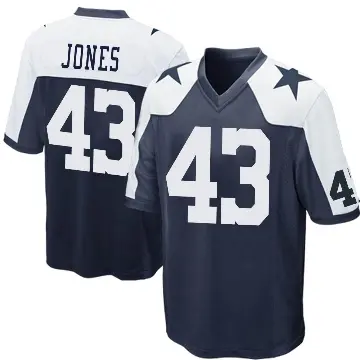 ＃43 Youth Joe Jones Navy Blue Game Dallas Cowboys Throwback Jersey