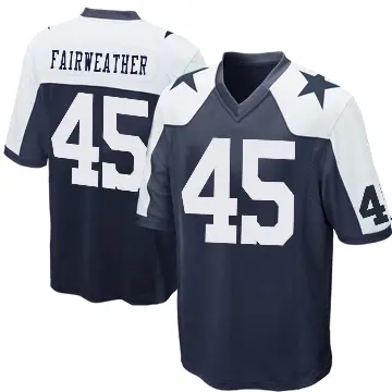 ＃45 Men's Rivaldo Fairweather Navy Blue Game Dallas Cowboys Throwback Jersey