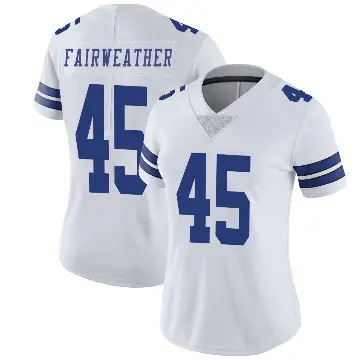 ＃45 Women's Rivaldo Fairweather White Limited Dallas Cowboys Vapor Untouchable Jersey