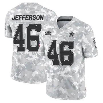 ＃46 Men's Malik Jefferson Arctic Camo Limited Dallas Cowboys 2024 Salute to Service Jersey