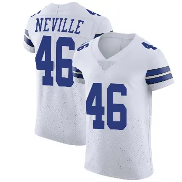 ＃46 Men's Tyler Neville White Elite Dallas Cowboys Vapor Untouchable Jersey