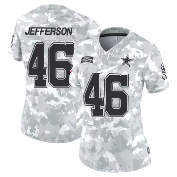 ＃46 Women's Malik Jefferson Arctic Camo Limited Dallas Cowboys 2024 Salute to Service Jersey