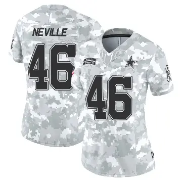 ＃46 Women's Tyler Neville Arctic Camo Limited Dallas Cowboys 2024 Salute to Service Jersey